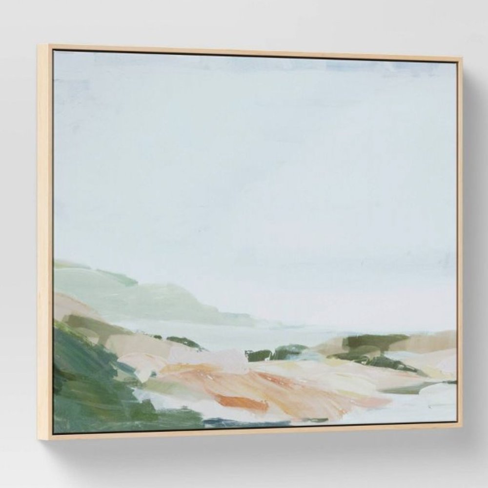 Threshold 30" x 24" Hill Framed Wall Canvas Green